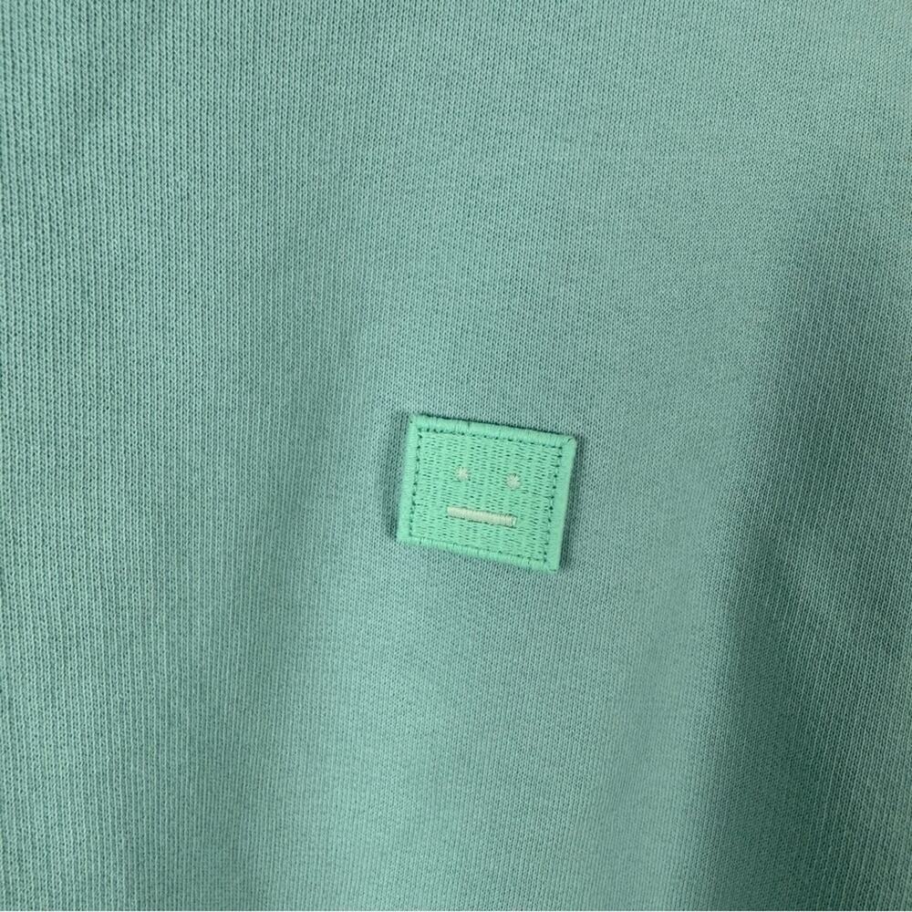 Acne Studios Fairah Face Patch Cotton Sweatshirt Mint Size XXS - Picture 6 of 16